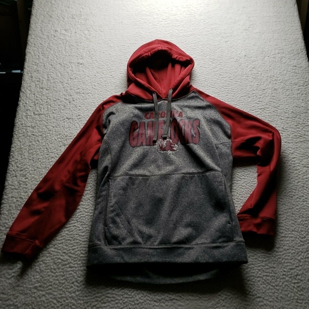 South Carolina Gamecocks Sweatshirt Hoodie Mens Large Gray Football Majestic